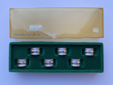 BSF - 6 versilberte Serviettenringe für Papierservietten